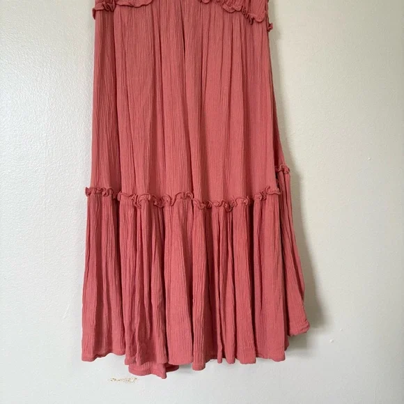 Wild Fable | Coral Tiered Flowy Dress | Size Small - Picture 7 of 10